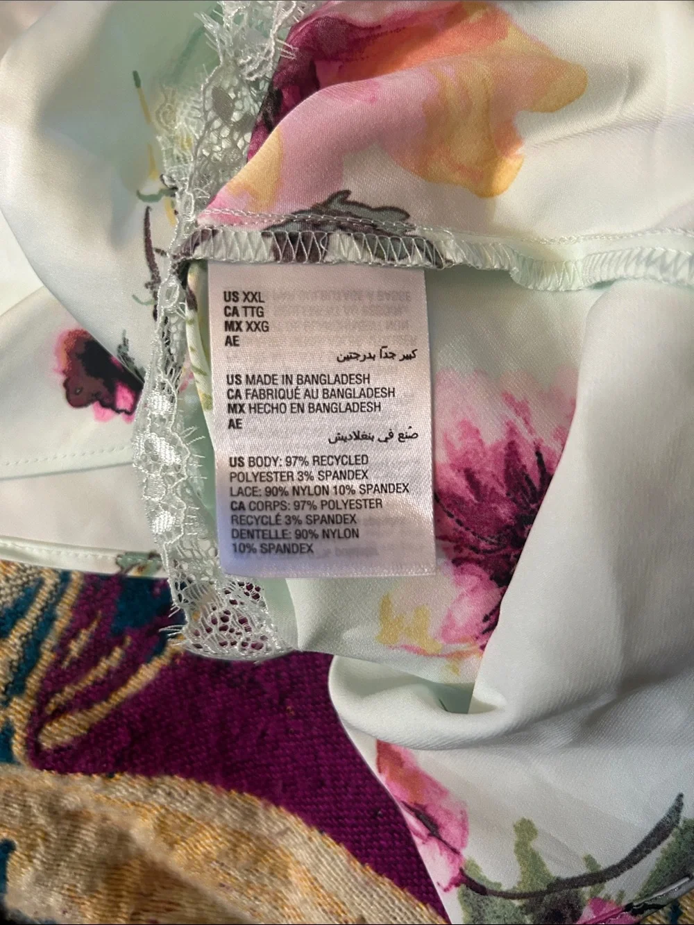 NWT Plus Size Chemise in mint color and floral print by INC by Macys